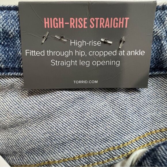 NWT Torrid High Rise Straight Shot To Hell Distressed Jeans 18 - Picture 8 of 12